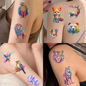 Набір тимчасових тату "Тварини - акварель" animals-watercolor-mini-set-1-10, 10 штук, розмір 12 х 7 см. Зображення №4 Набір тимчасових тату "Тварини - акварель" animals-watercolor-mini-set-1-10, 10 штук, розмір 12 х 7 см. Зображення №4