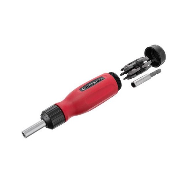 Отвертка реверсивная с набором бит 12шт(SL,PH,PZ,Torx) Intertool (12шт/уп) Отвертка реверсивная с набором бит 12шт(SL,PH,PZ,Torx) Intertool (12шт/уп)
