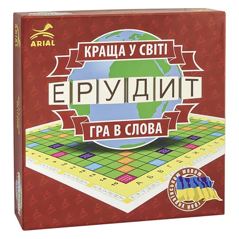 Настольная игра Эрудит. Игра в слова Arial 910107 на укр. языке Настольная игра Эрудит. Игра в слова Arial 910107 на укр. языке