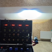 Лампа LED Мини Линзы H4 D37мм 140/180w 15000/20000Lm 6000K 4575+1860 Module 9-16V шторка F90 BLUE. Изображение №5