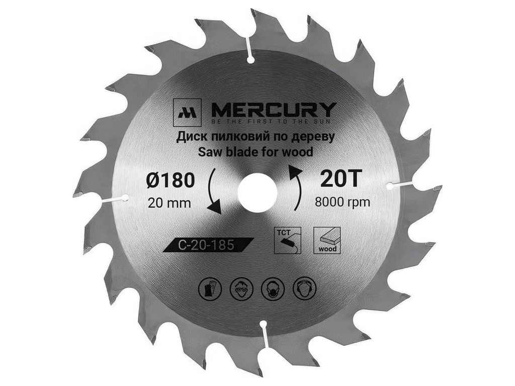 Диск пильный 185мм 20мм 20з C-20-185- ТМ Mercury Диск пильный 185мм 20мм 20з C-20-185- ТМ Mercury