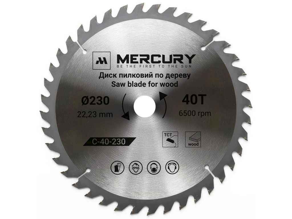 Диск пильный 230мм 22,2мм 40з C-40-230 ТМ Mercury Диск пильный 230мм 22,2мм 40з C-40-230 ТМ Mercury