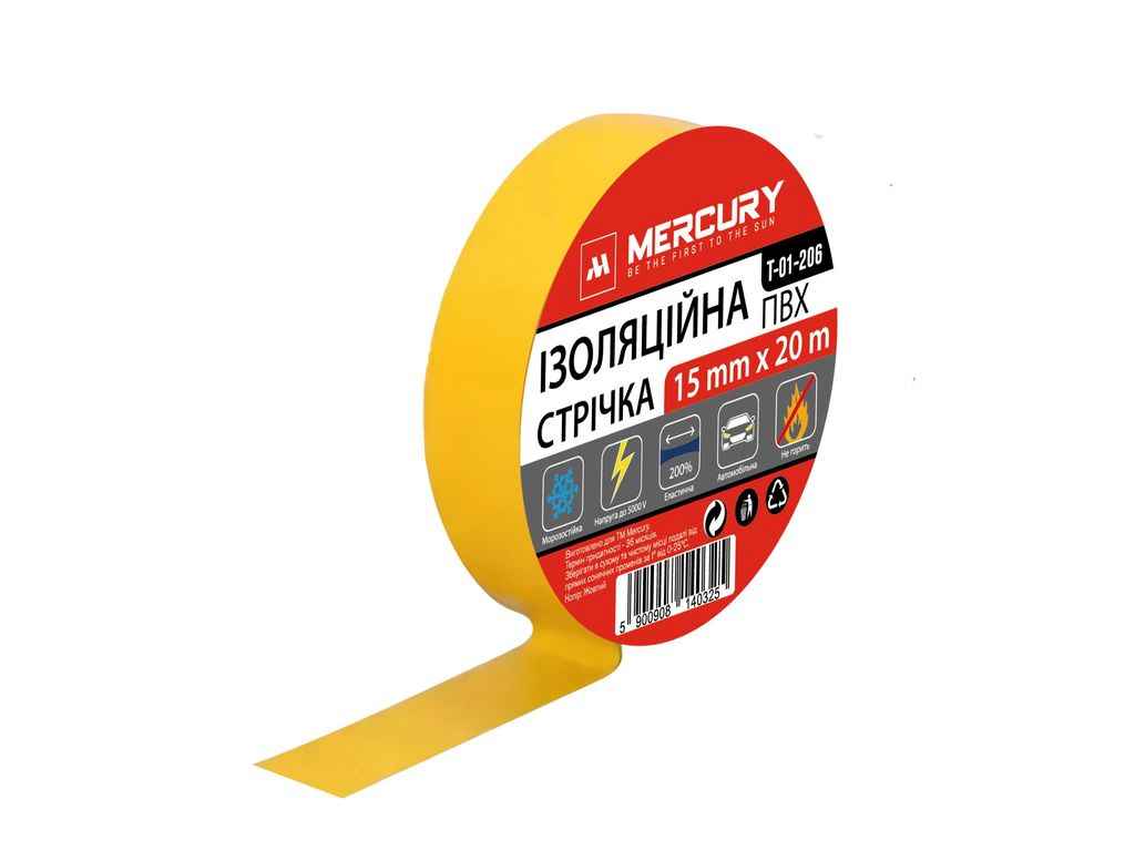 Изоляция желтый L=20м T-01-206 ТМ Mercury Изоляция желтый L=20м T-01-206 ТМ Mercury