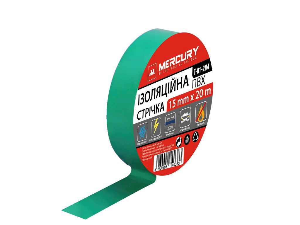 Ізоляція зелена L=20м T-01-204 ТМ Mercury Ізоляція зелена L=20м T-01-204 ТМ Mercury
