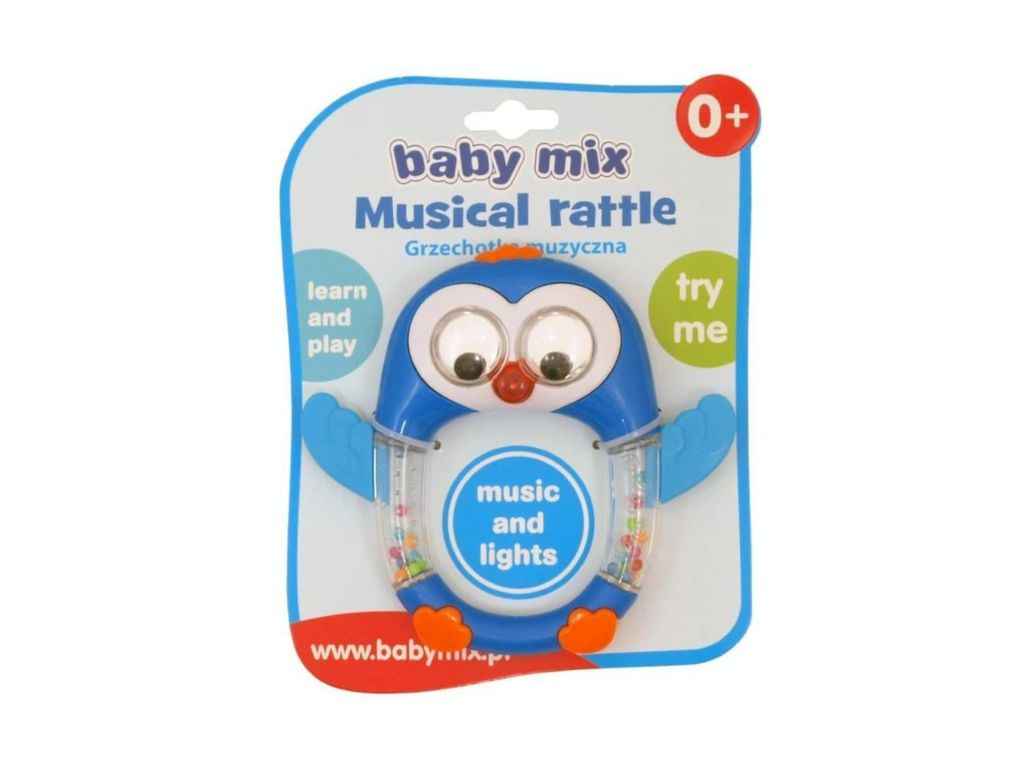 Погремушка голубой пластик музыкальная KP-0693 Пингвин ТМ BABY MIX Погремушка голубой пластик музыкальная KP-0693 Пингвин ТМ BABY MIX
