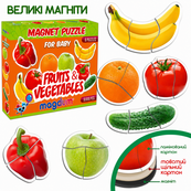 Набор магнитов Baby puzzle "Фрукты и овощи" ML4031-25 EN 6 картинок. Изображение №2