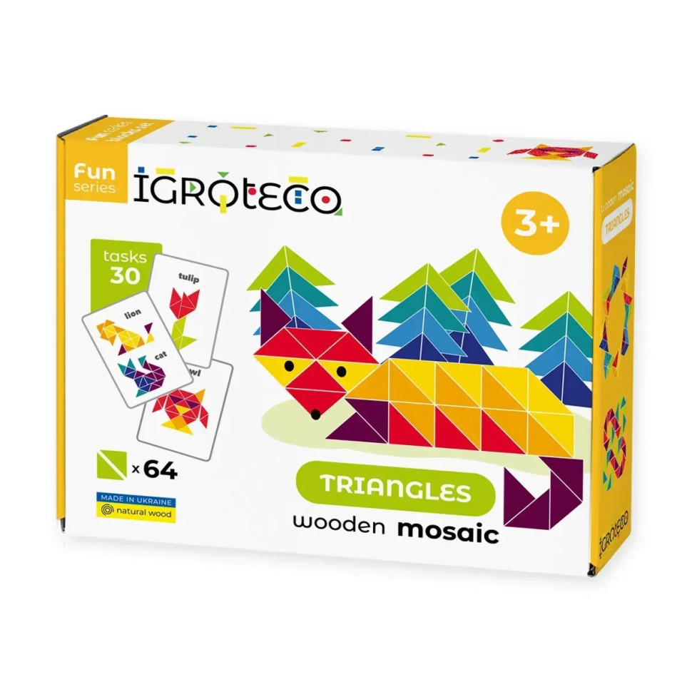 Деревянная игра "Треугольная мозаика" Igroteco 900194, 64 детали Деревянная игра "Треугольная мозаика" Igroteco 900194, 64 детали