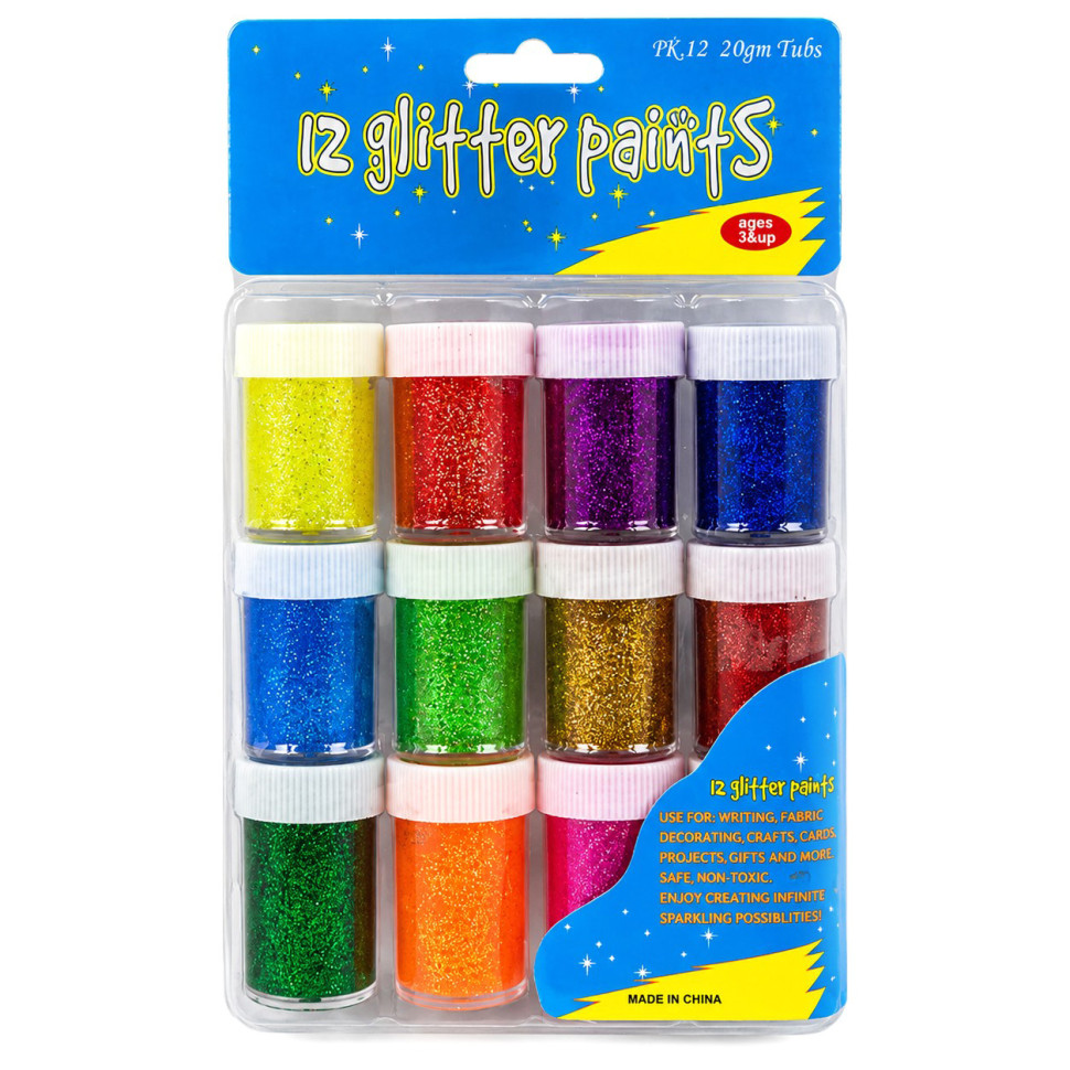 Дитячий набір декоративного клею "Glitter" DSCN9530, 12 кольорів Дитячий набір декоративного клею "Glitter" DSCN9530, 12 кольорів