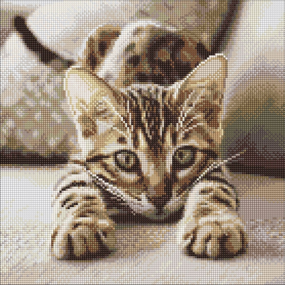 Алмазная мозаика "Грайливе кошеня" ©art_selena_ua AMO20280, 40х40см Алмазная мозаика "Грайливе кошеня" ©art_selena_ua AMO20280, 40х40см