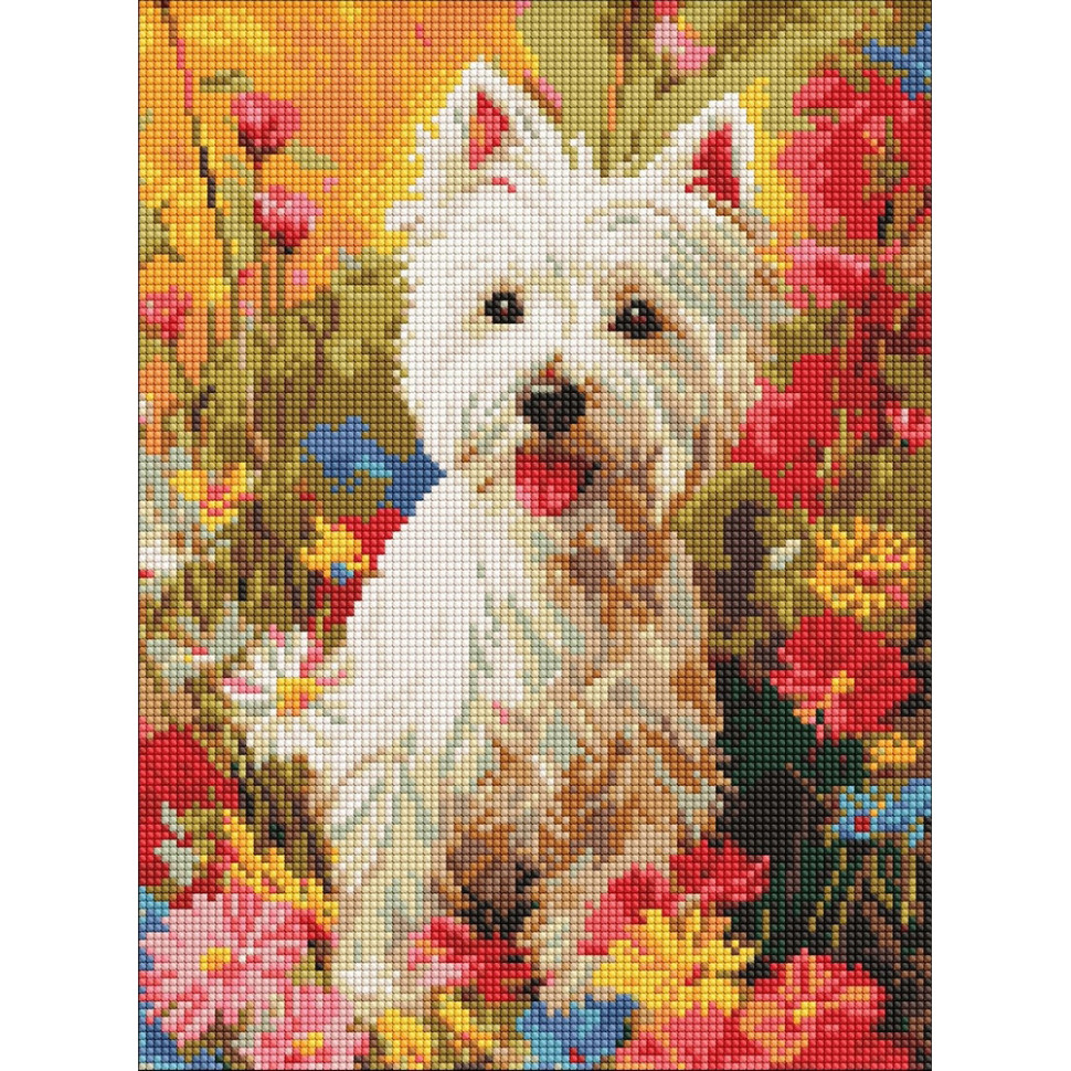 Алмазная мозаика "Собачка в цветах" ©art_selena_ua AMO20299, 30х40 см Алмазная мозаика "Собачка в цветах" ©art_selena_ua AMO20299, 30х40 см