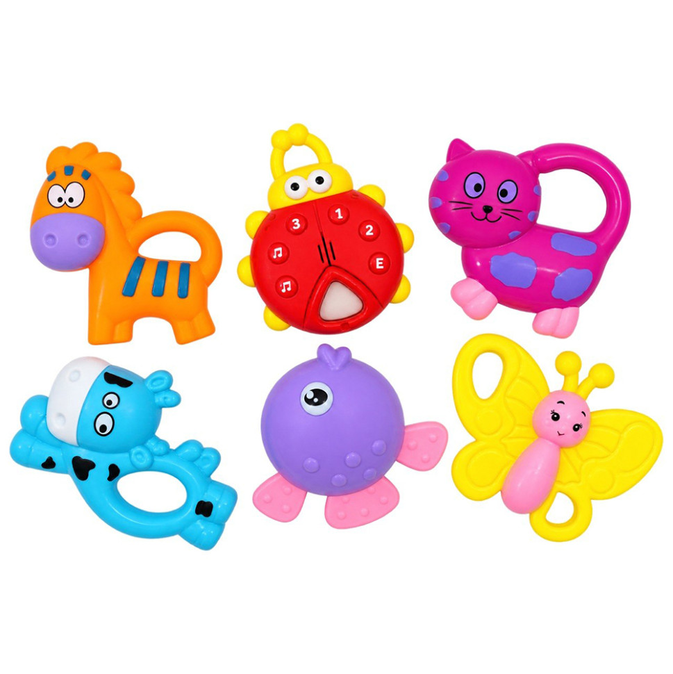 Набір дитячих брязкалець "Baby toys" 2826-2, у наборі 6 штук Набір дитячих брязкалець "Baby toys" 2826-2, у наборі 6 штук