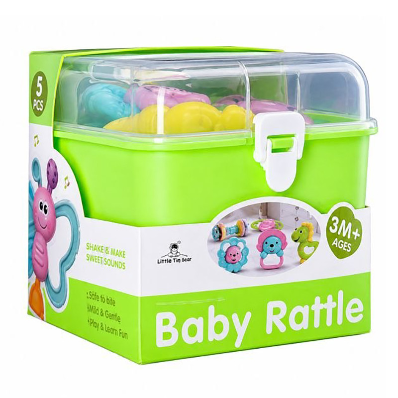 Набор детских погремушек "Baby rattle" 3172(Green) в наборе 5 штук Набор детских погремушек "Baby rattle" 3172(Green) в наборе 5 штук