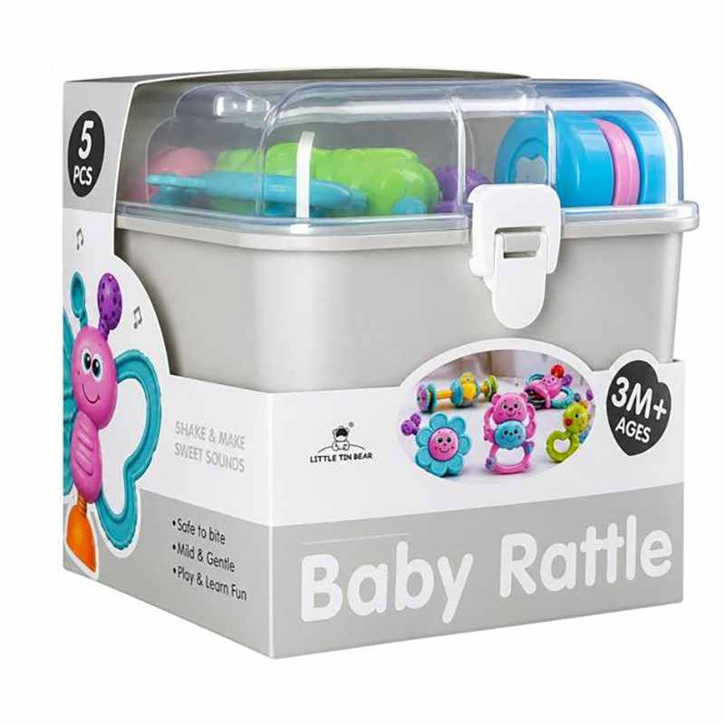 Набор детских погремушек "Baby rattle" 3172(Grey) в наборе 5 штук Набор детских погремушек "Baby rattle" 3172(Grey) в наборе 5 штук
