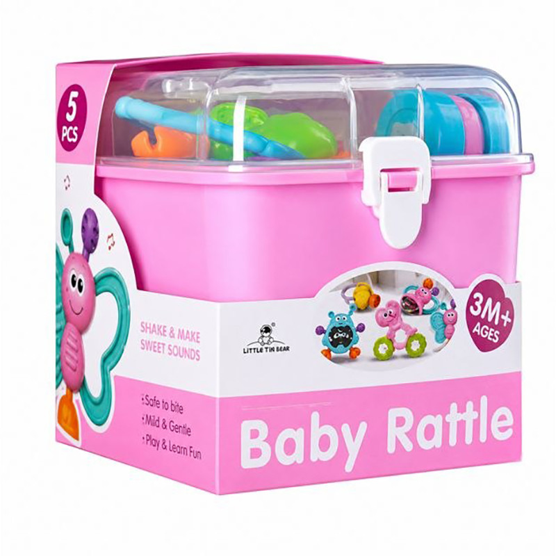 Набір дитячих брязкалець "Baby rattle" 3172(Pink) у наборі 5 штук Набір дитячих брязкалець "Baby rattle" 3172(Pink) у наборі 5 штук