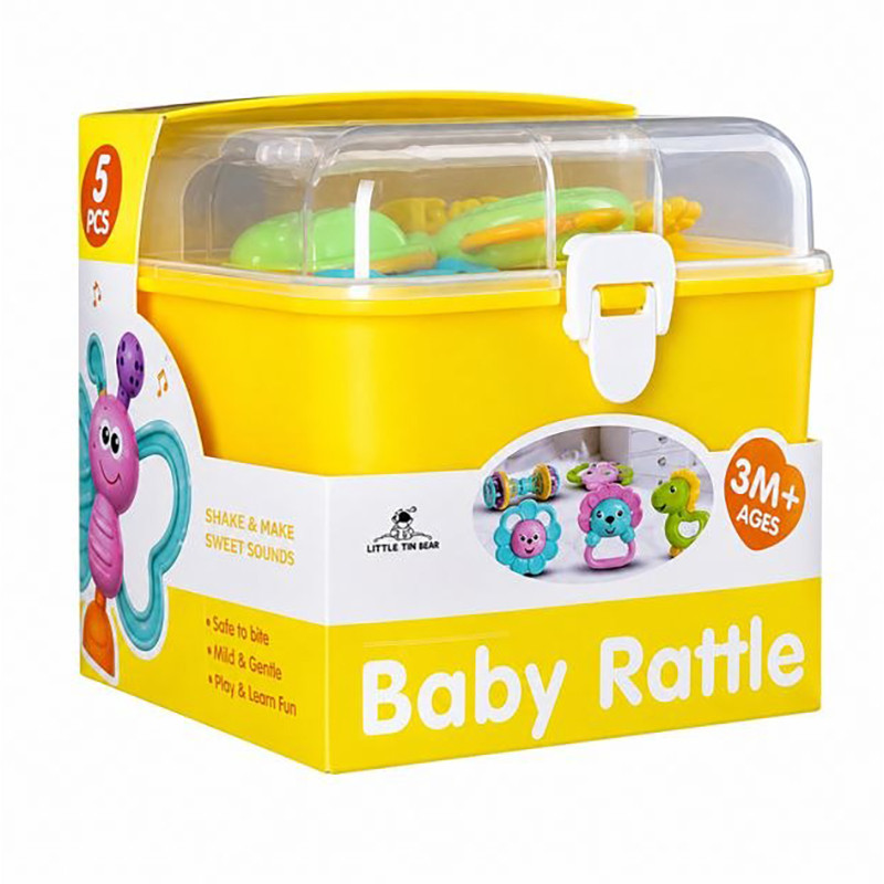 Набор детских погремушек "Baby rattle" 3172(Yellow), в наборе 5 штук Набор детских погремушек "Baby rattle" 3172(Yellow), в наборе 5 штук