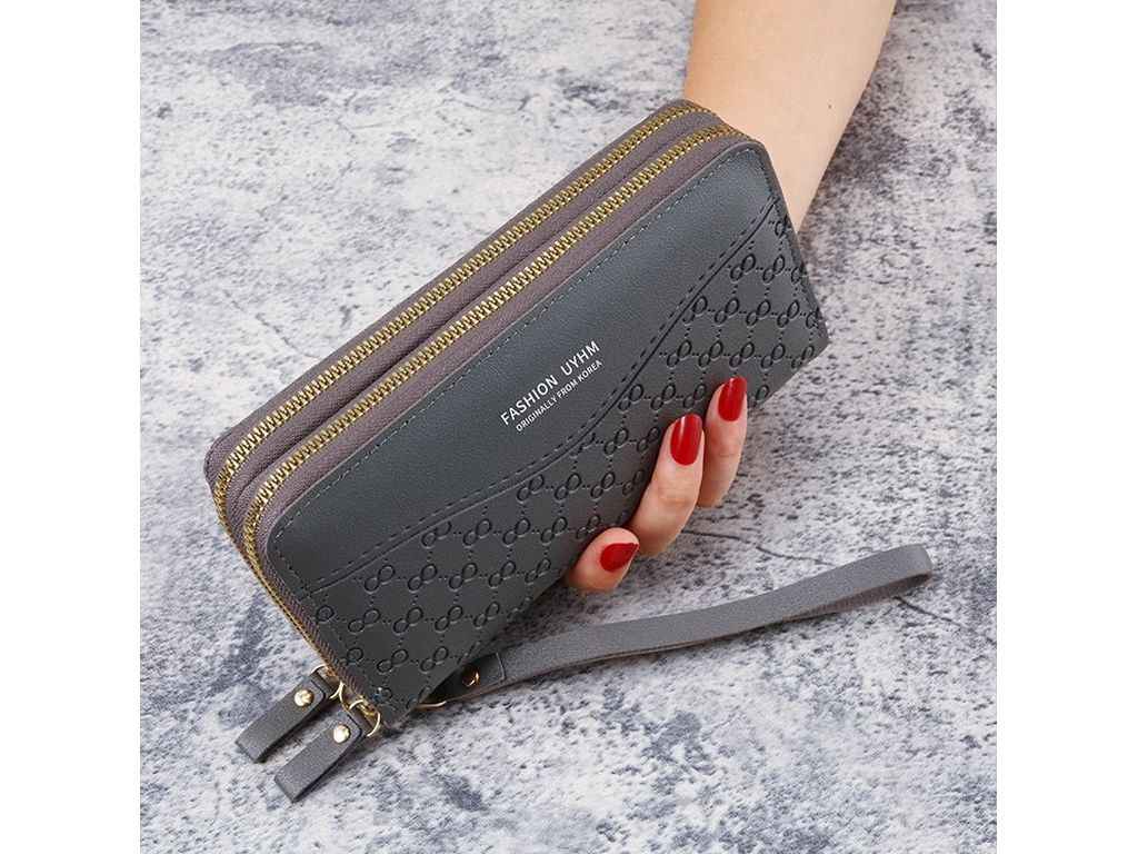 Кошелек женский 10*20*4см 896-2 серый эко-кожа ТМ КИТАЙ Кошелек женский 10*20*4см 896-2 серый эко-кожа ТМ КИТАЙ