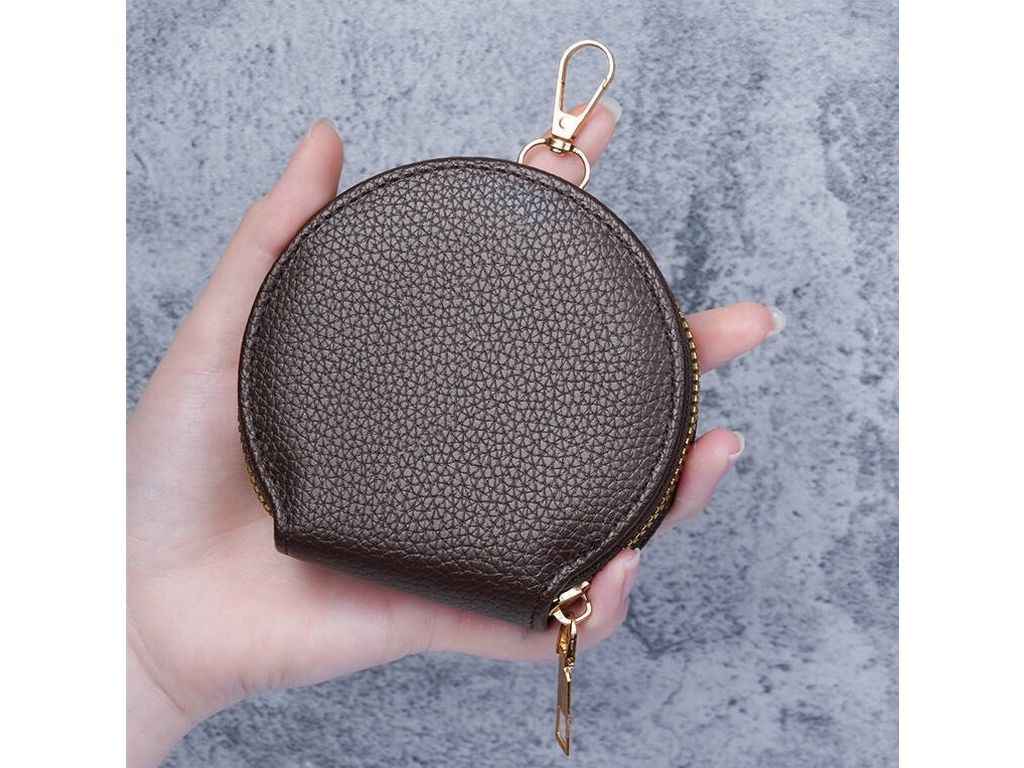 Кошелек женский с карабином 13*10.2см 619-5 темно-коричневый экокожа ТМ КИТАЙ Кошелек женский с карабином 13*10.2см 619-5 темно-коричневый экокожа ТМ КИТАЙ