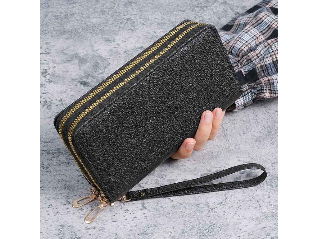 Кошелек женский 10*20*4см 721-3 черный экокожа ТМ КИТАЙ Кошелек женский 10*20*4см 721-3 черный экокожа ТМ КИТАЙ