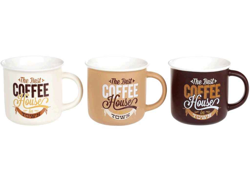 Чашка 380мл Coffee House, 3 дизайна 930-008 ТМ BONADI Чашка 380мл Coffee House, 3 дизайна 930-008 ТМ BONADI