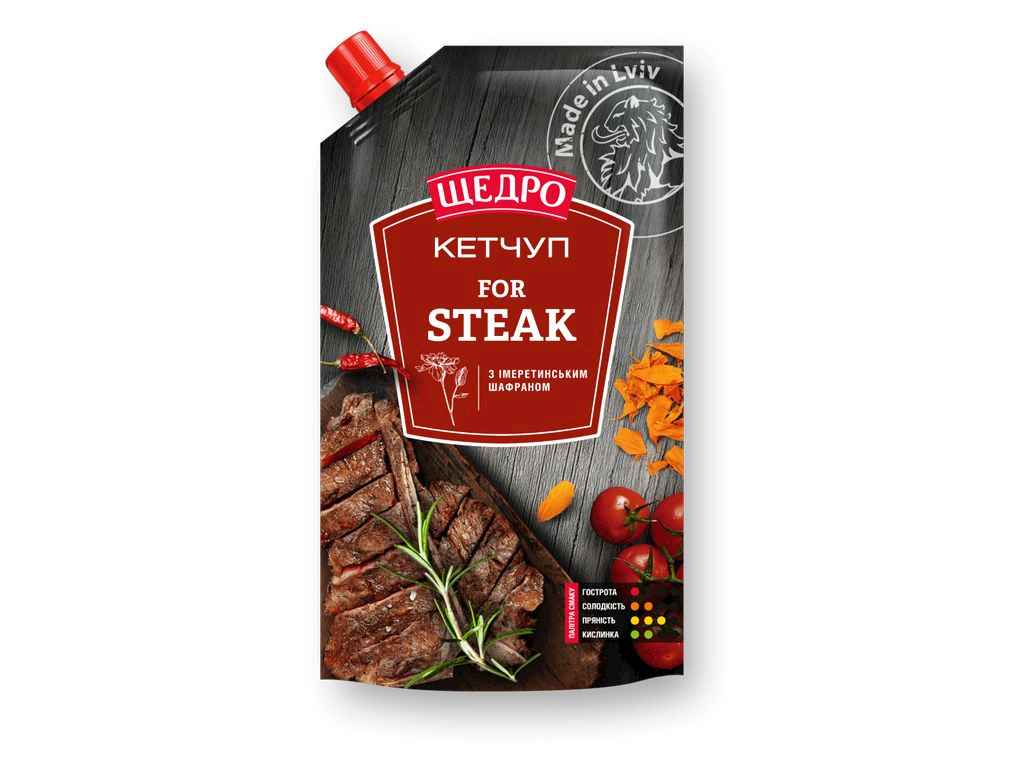 Кетчуп STEAK 250г д/п ТМ ЩЕДРО Кетчуп STEAK 250г д/п ТМ ЩЕДРО
