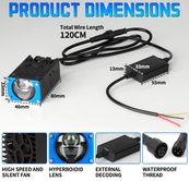 Фара-LED Прямокутник 50/70W 80*46*33мм лінза з шторкою P1L--PRO A SERIES. Зображення №5