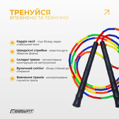 Бисерная скакалка EF-2820-MD, FreeRope, мультиколор 2,7 м. Изображение №2 Бисерная скакалка EF-2820-MD, FreeRope, мультиколор 2,7 м. Изображение №2