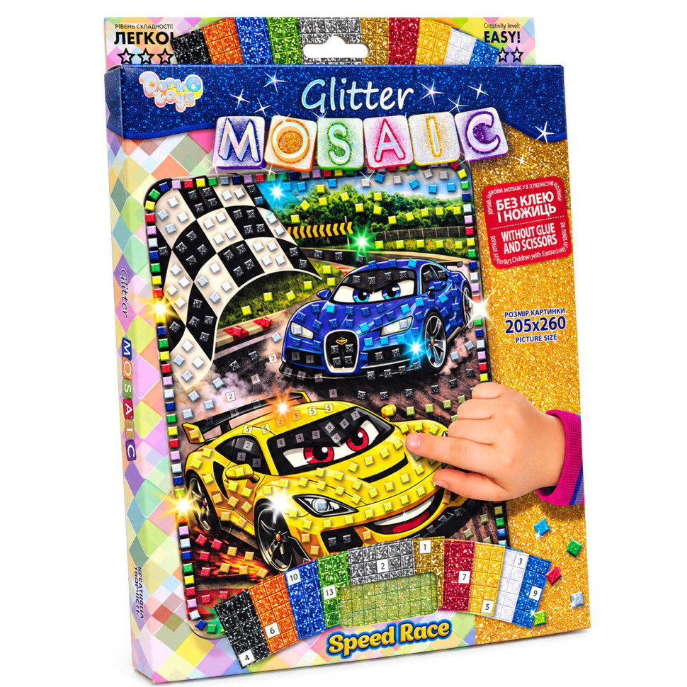 Креативное творчество "Блестящая мозаика Speed Race" БМ-04-06 серии "Glitter Mosaic" Креативное творчество "Блестящая мозаика Speed Race" БМ-04-06 серии "Glitter Mosaic"