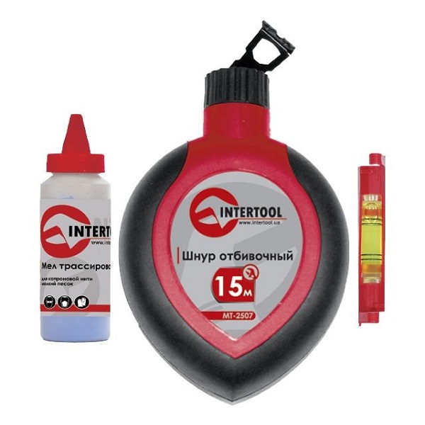 Шнур отбивной 15м с корректором 115г и уровень 3 в 1 (12шт/уп) Intertool Шнур отбивной 15м с корректором 115г и уровень 3 в 1 (12шт/уп) Intertool