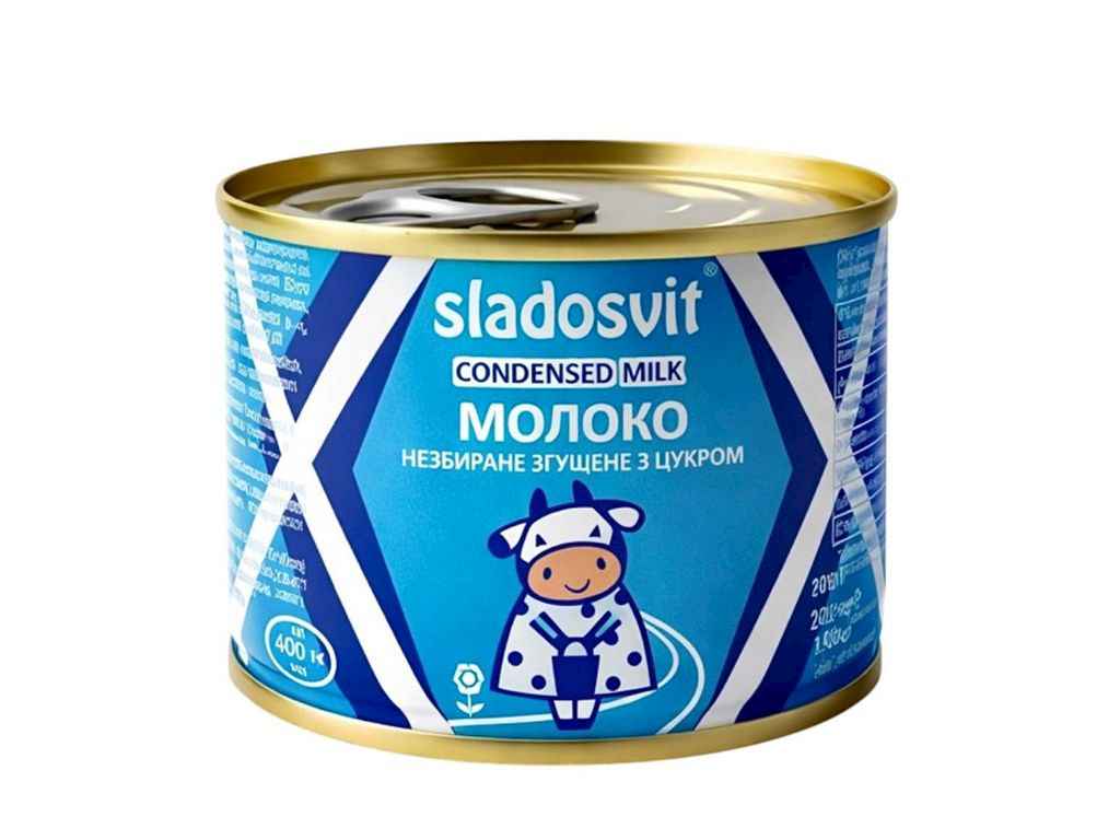 Молоко згущене 200г незбиране з цукром 8,5% ДСТУ 4274 ключ ТМSladosvit Молоко згущене 200г незбиране з цукром 8,5% ДСТУ 4274 ключ ТМSladosvit