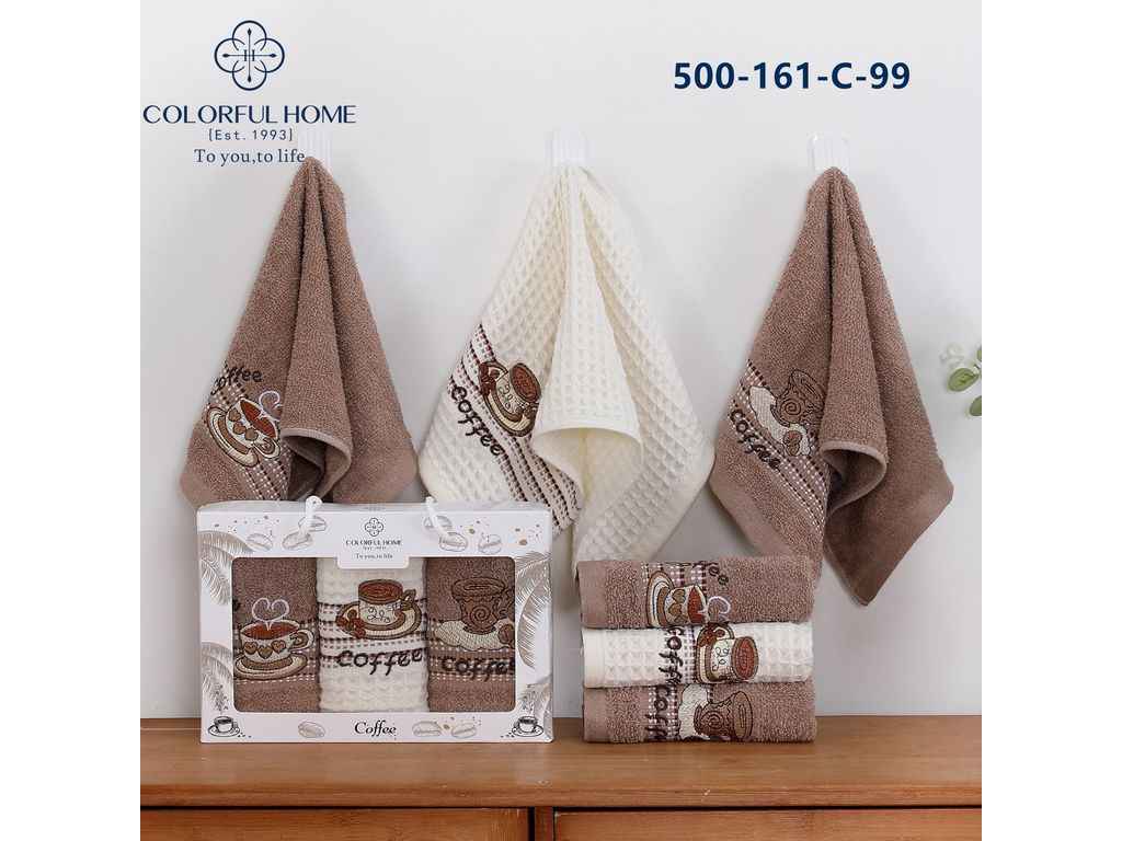 Набор полотенец 25*50 3шт/уп арт.500-161 ТМ COLORFULHOME Набор полотенец 25*50 3шт/уп арт.500-161 ТМ COLORFULHOME