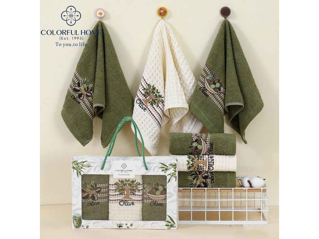 Набір рушників 25*50 3шт/уп арт.500-180 ТМ COLORFULHOME Набір рушників 25*50 3шт/уп арт.500-180 ТМ COLORFULHOME