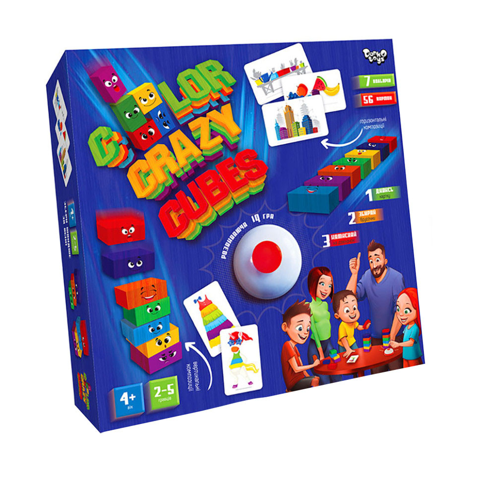 Развивающая настольная игра "Color Crazy Cubes" Danko Toys CCC-02-01U с колокольчиком Развивающая настольная игра "Color Crazy Cubes" Danko Toys CCC-02-01U с колокольчиком