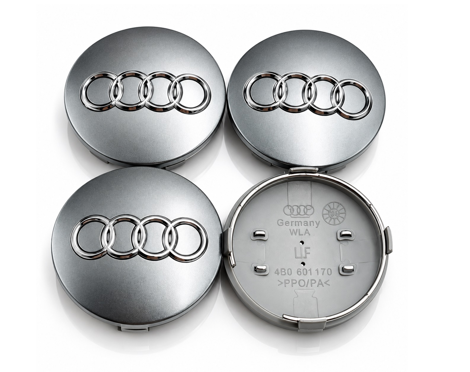 Ковпачки на титани "Audi" (60/58мм) сірий (4B0601170) Ковпачки на титани "Audi" (60/58мм) сірий (4B0601170)