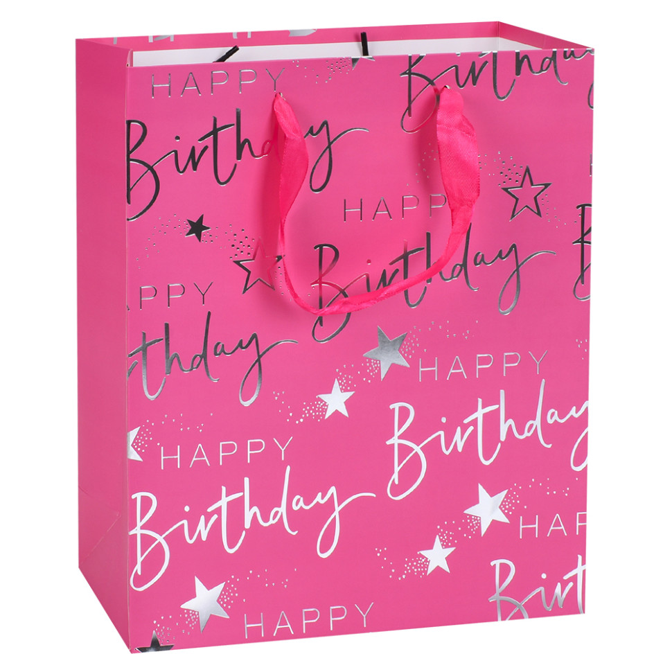 Пакет подарунковий Happy Birthday MK 5947-M(Pink) розмір 32х25х11 см Пакет подарунковий Happy Birthday MK 5947-M(Pink) розмір 32х25х11 см