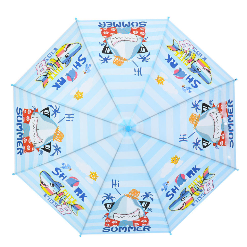 Детский зонт "Shark Summer" MK 5801(Blue) длина 67 см, трость 60,5 см, диаметр 84 см, спица 47 см Детский зонт "Shark Summer" MK 5801(Blue) длина 67 см, трость 60,5 см, диаметр 84 см, спица 47 см