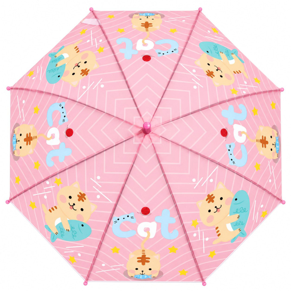 Дитяча парасолька "Котик з рибкою" MK 5801(Light-Pink) довжина 67 см, тростина 60,5 см, діаметр 84 см, спиця 47 см Дитяча парасолька "Котик з рибкою" MK 5801(Light-Pink) довжина 67 см, тростина 60,5 см, діаметр 84 см, спиця 47 см