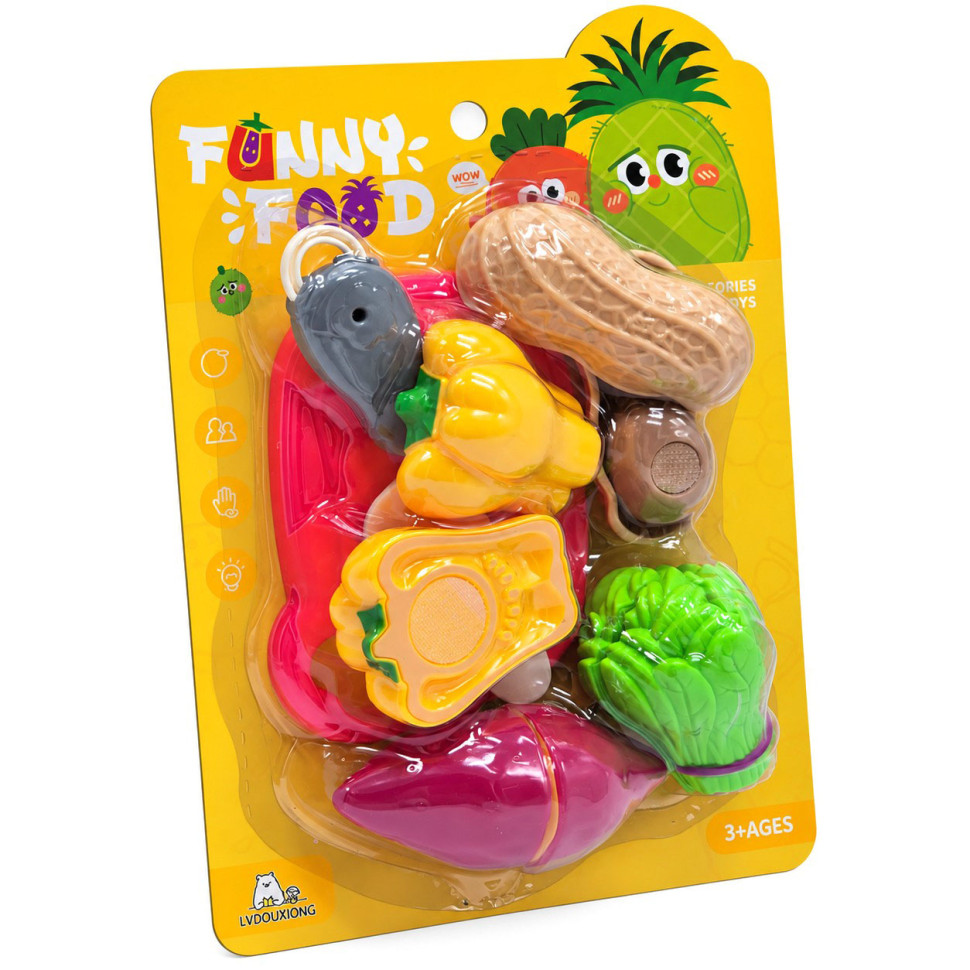 Игровой набор продуктов на липучке Funny Food 228R5-1 с ножом и дощечкой Игровой набор продуктов на липучке Funny Food 228R5-1 с ножом и дощечкой
