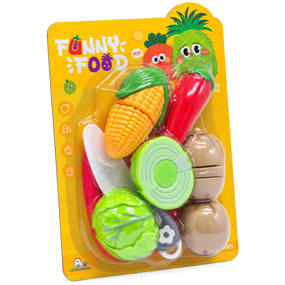 Игровой набор продуктов на липучке Funny Food 228R5-2 с ножом и дощечкой Игровой набор продуктов на липучке Funny Food 228R5-2 с ножом и дощечкой