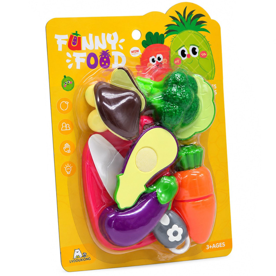 Ігровий набір продуктів на липучці Funny Food 228R5-5 з ножем та дощечкою Ігровий набір продуктів на липучці Funny Food 228R5-5 з ножем та дощечкою