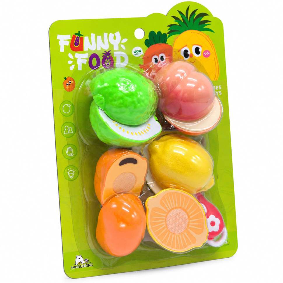 Игровой набор продуктов на липучке Funny Food 228R5-6 с ножом и дощечкой Игровой набор продуктов на липучке Funny Food 228R5-6 с ножом и дощечкой