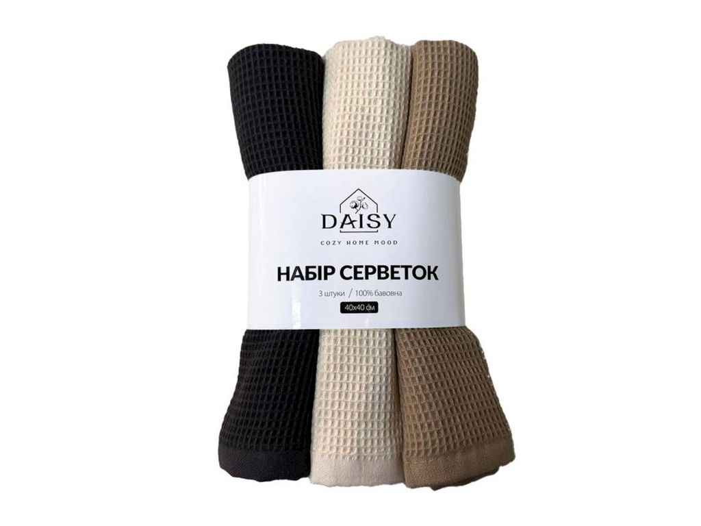 Набор вафельных салфеток 40*40 см (3 шт) ТМ DAISY Набор вафельных салфеток 40*40 см (3 шт) ТМ DAISY