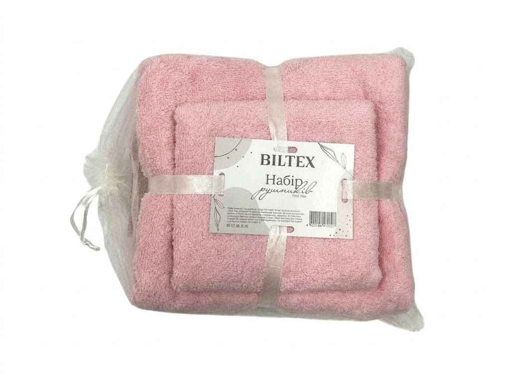 Набір рушників гладкофарбованих 35*75 / 70*140 Рожевий ТМ BILTEX Набір рушників гладкофарбованих 35*75 / 70*140 Рожевий ТМ BILTEX