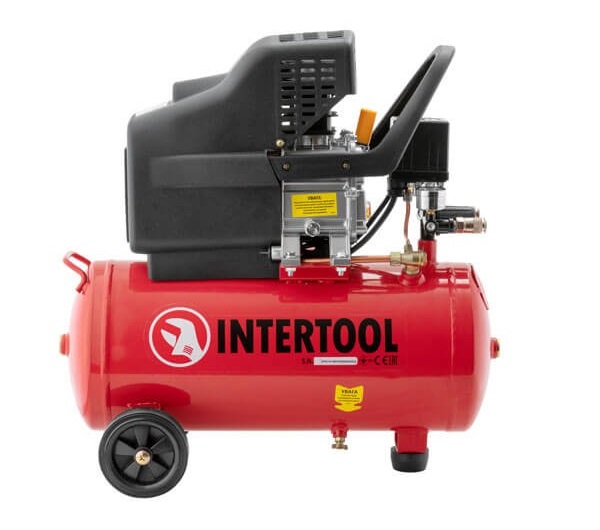Компресор INTERTOOL 24л поршневий 1.5кВт 8атм 206л/хв 2HP 1цил 12міс Компресор INTERTOOL 24л поршневий 1.5кВт 8атм 206л/хв 2HP 1цил 12міс