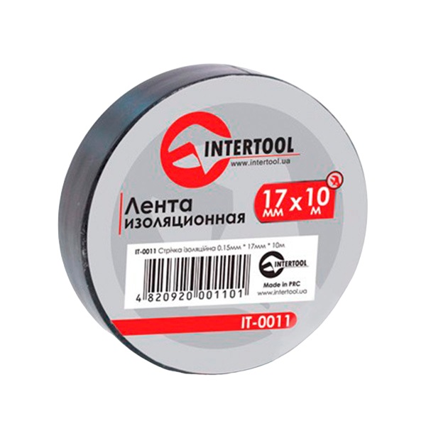 Изолента 15мх17х0,15мм (10шт) черная Intertool Изолента 15мх17х0,15мм (10шт) черная Intertool