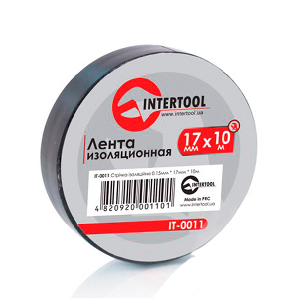 Ізолента 10мх17х0,15мм (10шт) чорна Intertool Ізолента 10мх17х0,15мм (10шт) чорна Intertool