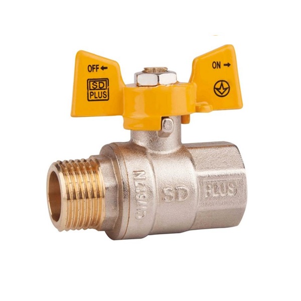 Кран кульовий прямий латун нікеліров. метелик PN40 газ 1/2"вз SD607NG15PN40 SD Plus Кран кульовий прямий латун нікеліров. метелик PN40 газ 1/2"вз SD607NG15PN40 SD Plus