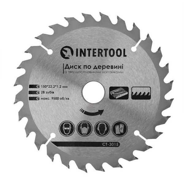 Диск пильный 150*22.23мм 28Т с напайками Intertool Диск пильный 150*22.23мм 28Т с напайками Intertool