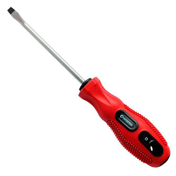 Викрутка шліцева SL3*125мм, гумова червона ручка Intertool (12шт/уп) Викрутка шліцева SL3*125мм, гумова червона ручка Intertool (12шт/уп)