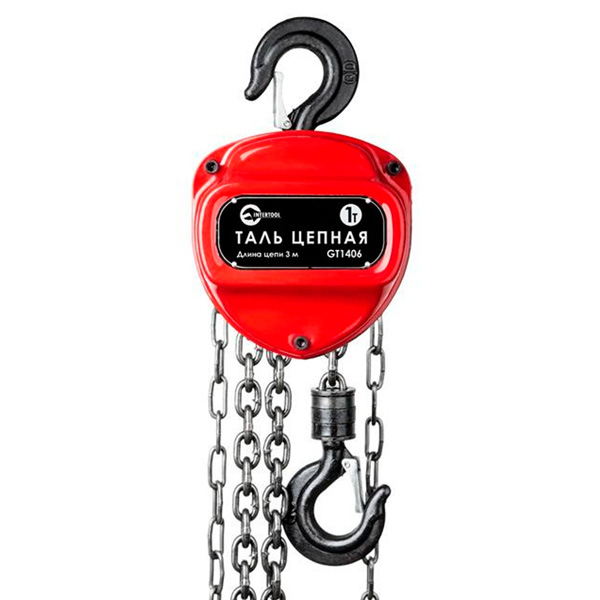 Таль цепная 1т, цепь-3мх6мм, разр. нагрузка до 4,2т Intertool Таль цепная 1т, цепь-3мх6мм, разр. нагрузка до 4,2т Intertool