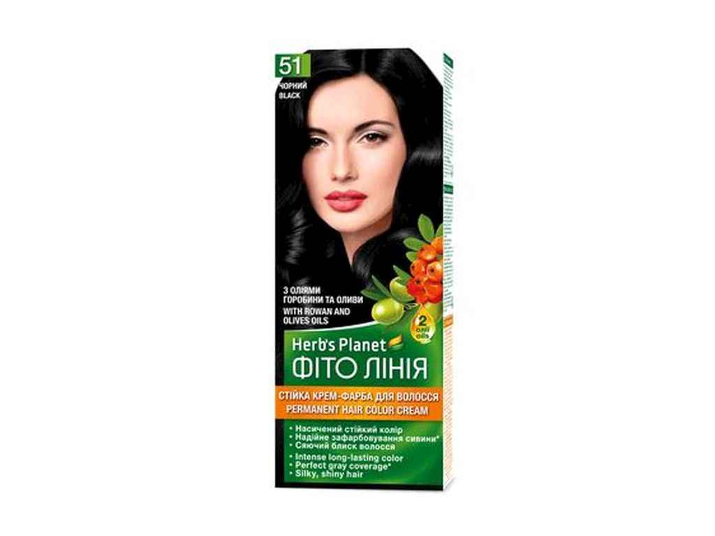 Крем-краска Черный Herbs Planet № 51 ТМ Фито линия Крем-краска Черный Herbs Planet № 51 ТМ Фито линия